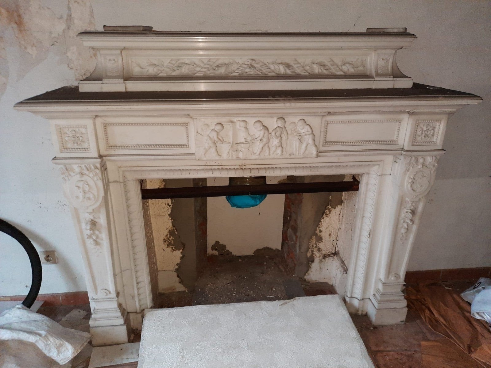 Magnifique cheminée ancienne – Maison de maître – Marbre/pie, Enlèvement, Utilisé, Cheminée sur pied, Autres types