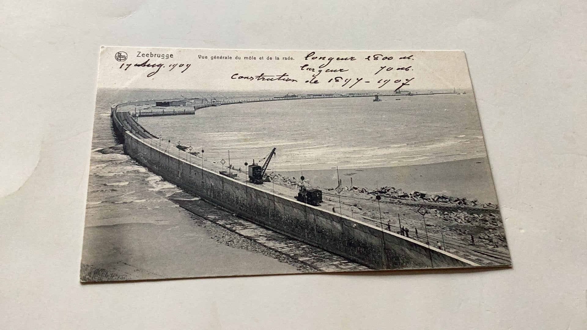 Zeebrugge kaart uit 1909, Ophalen of Verzenden, Ongelopen