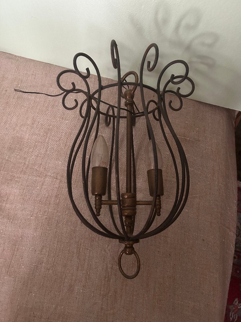 Hanglamp is smeedijzer voor hal jaren '60, Huis en Inrichting, Ophalen
