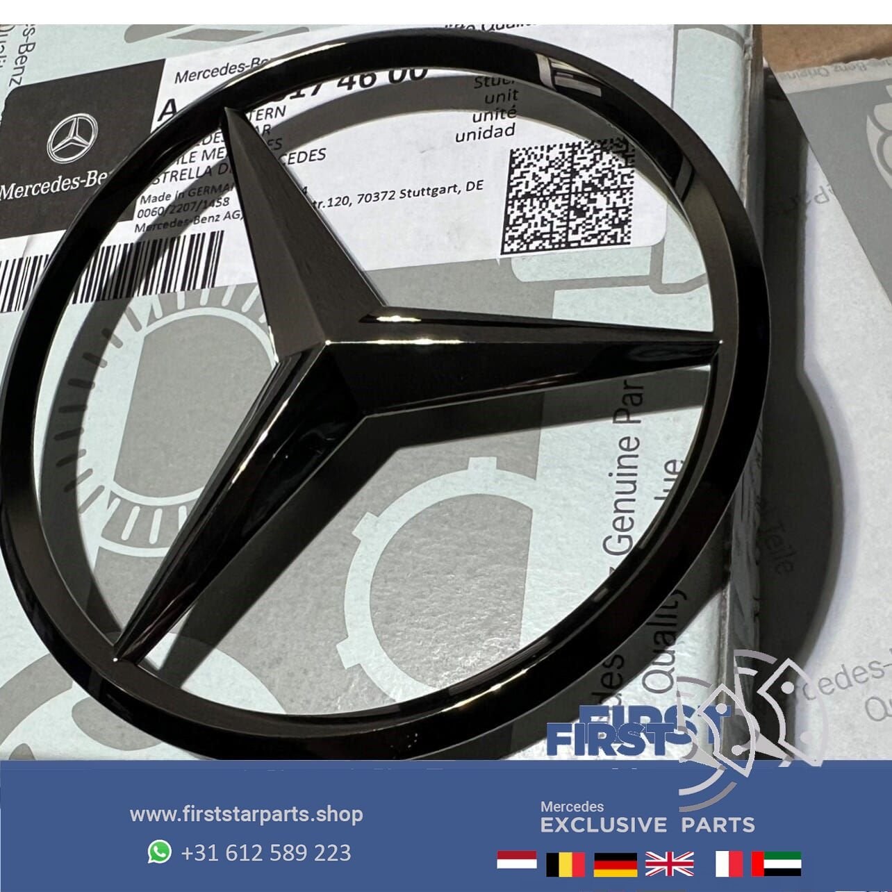 W206 STER Kofferbak LOGO achterklep EMBLEEM zwart W176 W117, Auto-onderdelen, Gebruikt, -, Ophalen of Verzenden, -
