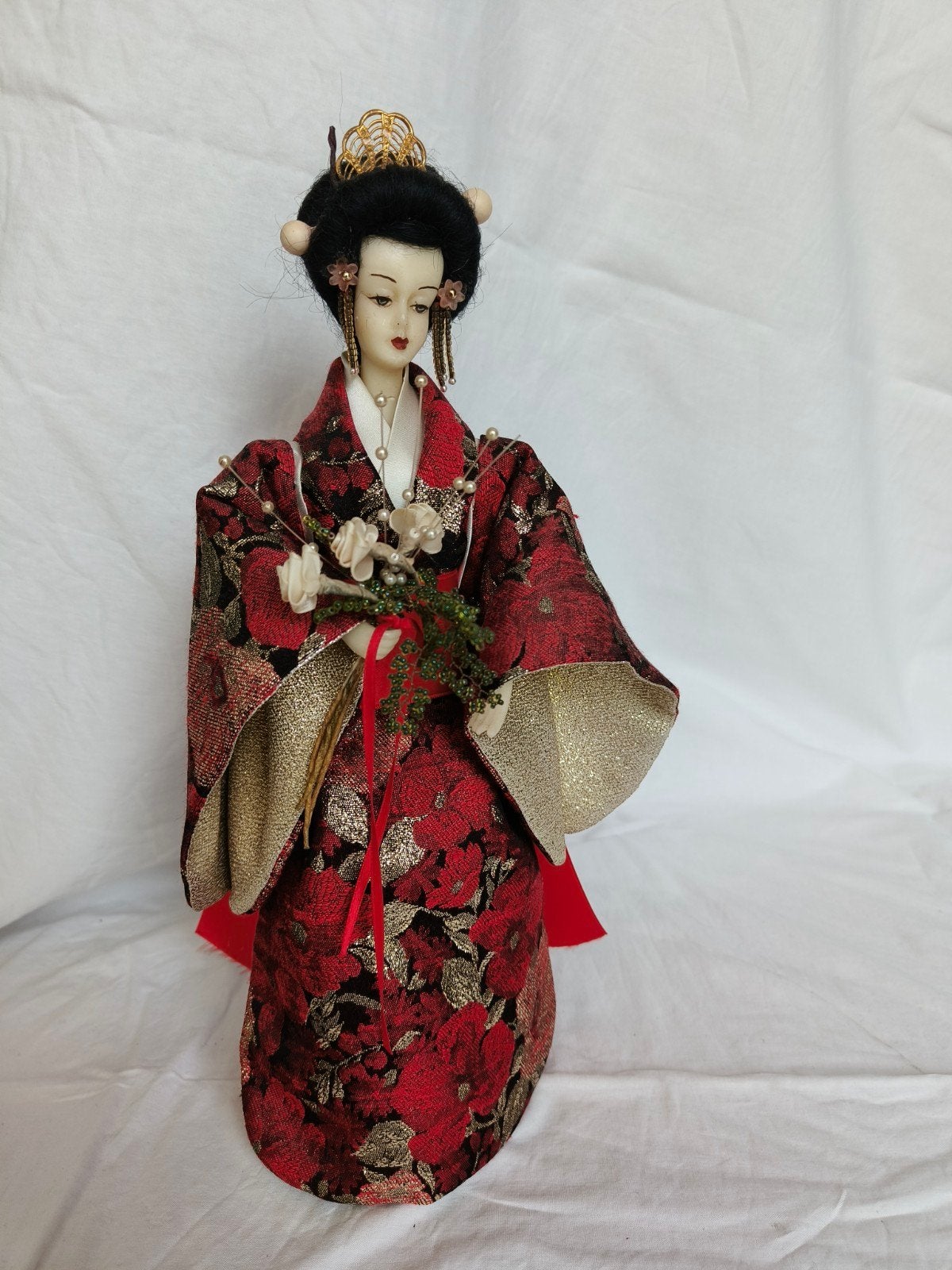 Japanse geisha  hoofd en handjes in was, Antiek en Kunst, Ophalen of Verzenden