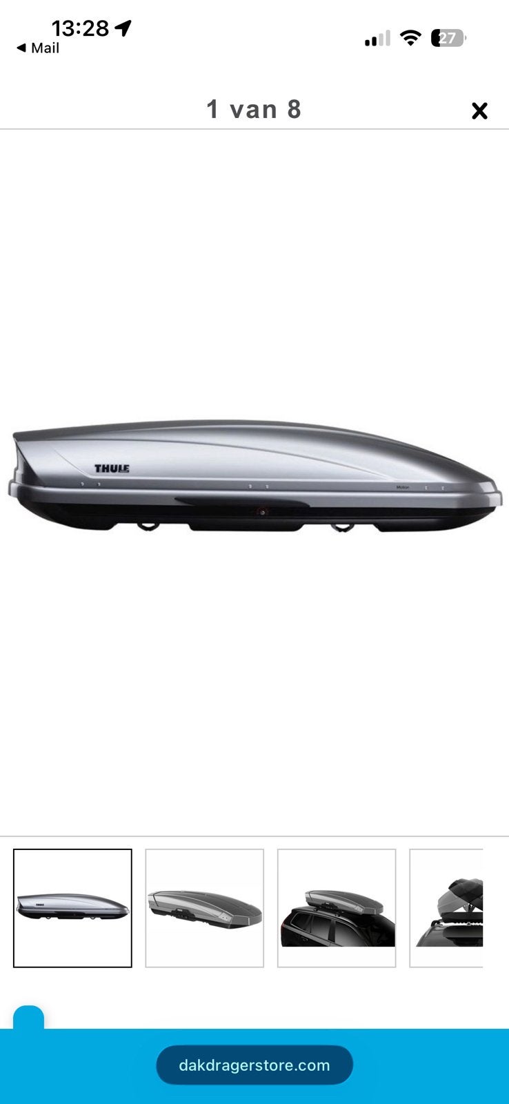 Dakkoffer Thule Motion XXL 900 Silver Glossy, Auto diversen, Dakkoffers, Ophalen, Zo goed als nieuw