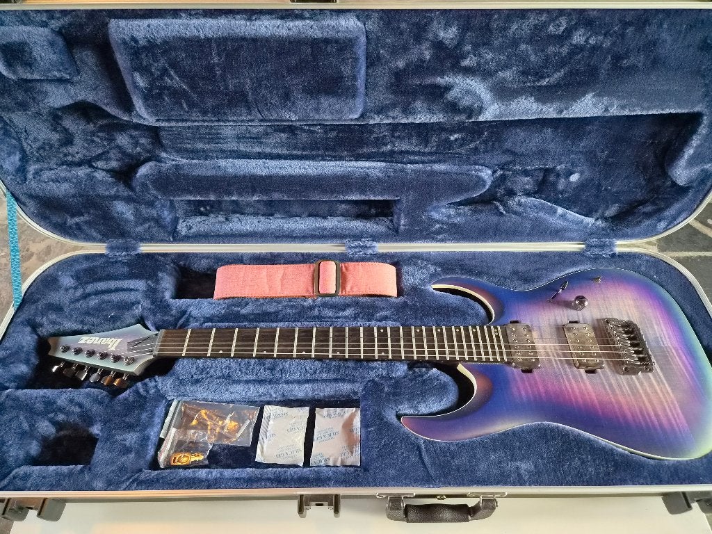 Ibanez Axion Label 2019 - Indigo Aurora Burst Flat Occasion, Musique & Instruments, Enlèvement, Utilisé, Solid body, Ibanez