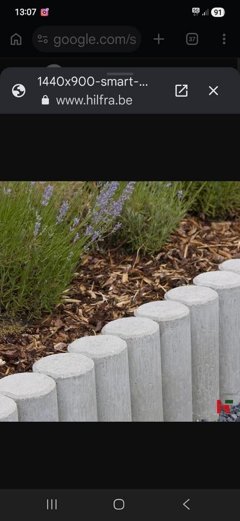 40 lm beton afboording tuin H40 L 50 D 6cm, Ophalen, Beton