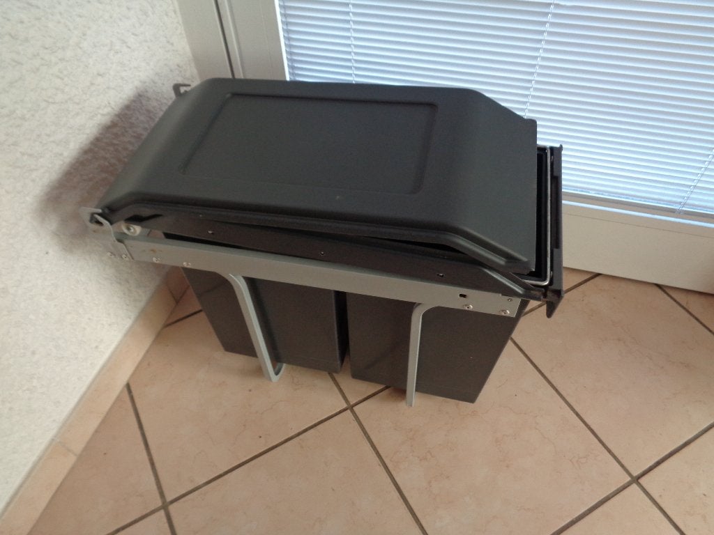 Poubelle cuisine Encastrable Double Heilo, Enlèvement, Utilisé, Métal