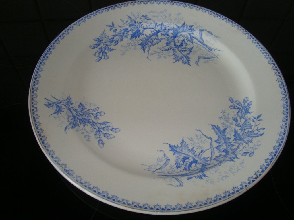 Plat rond Société Céramique Maastricht, décor Chardon., Enlèvement