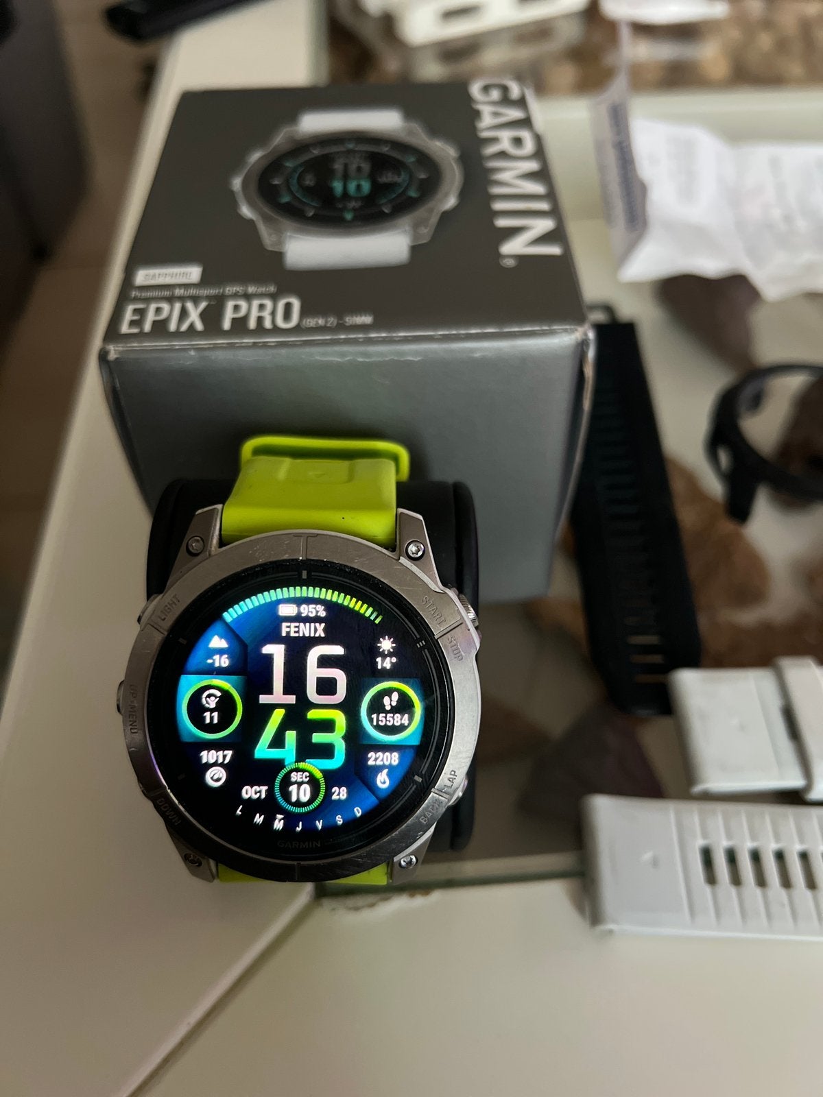 Smartwatch Garmin epix pro gen 2, Handtassen en Accessoires, Ophalen, Wit, Zo goed als nieuw, Waterdicht