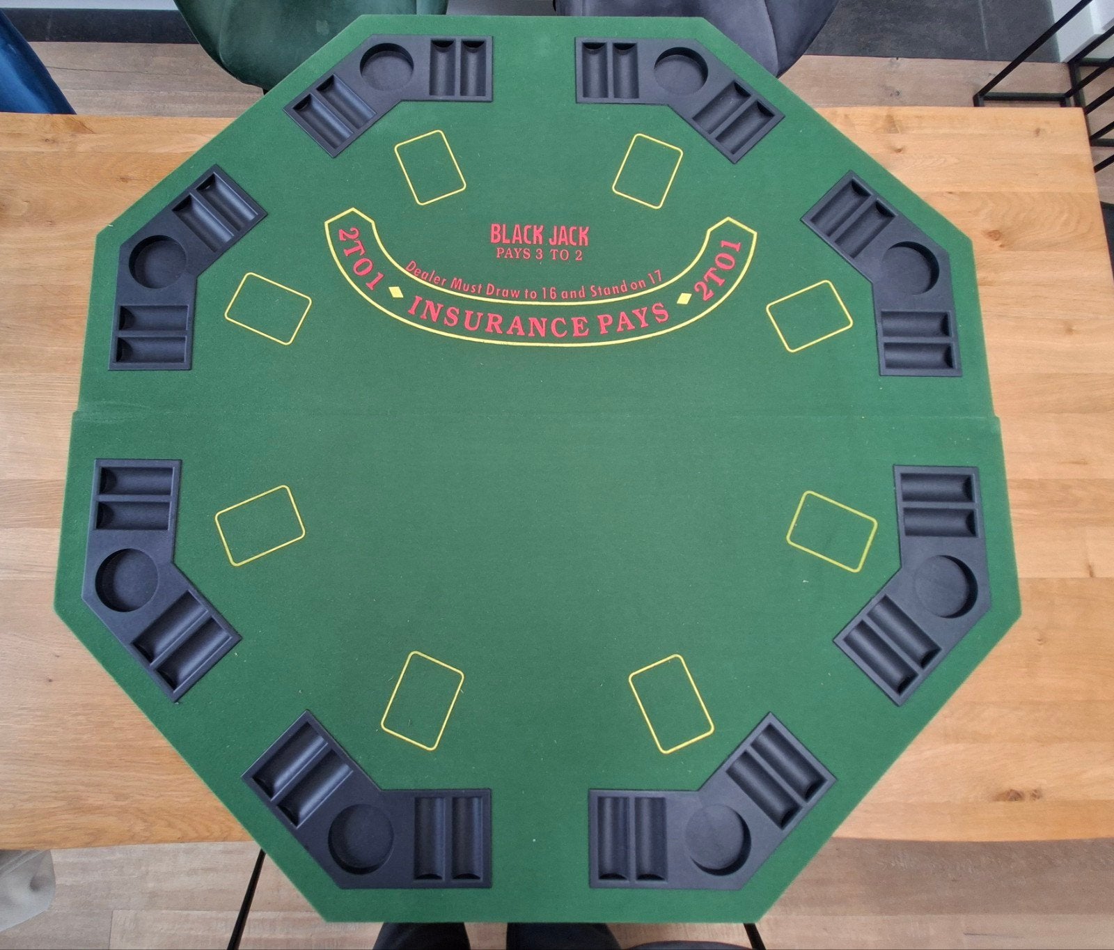 Blackjacktafel of pokertafel met 8 plaatsen, Hobby en Vrije tijd, Gezelschapsspellen | Kaartspellen, Ophalen