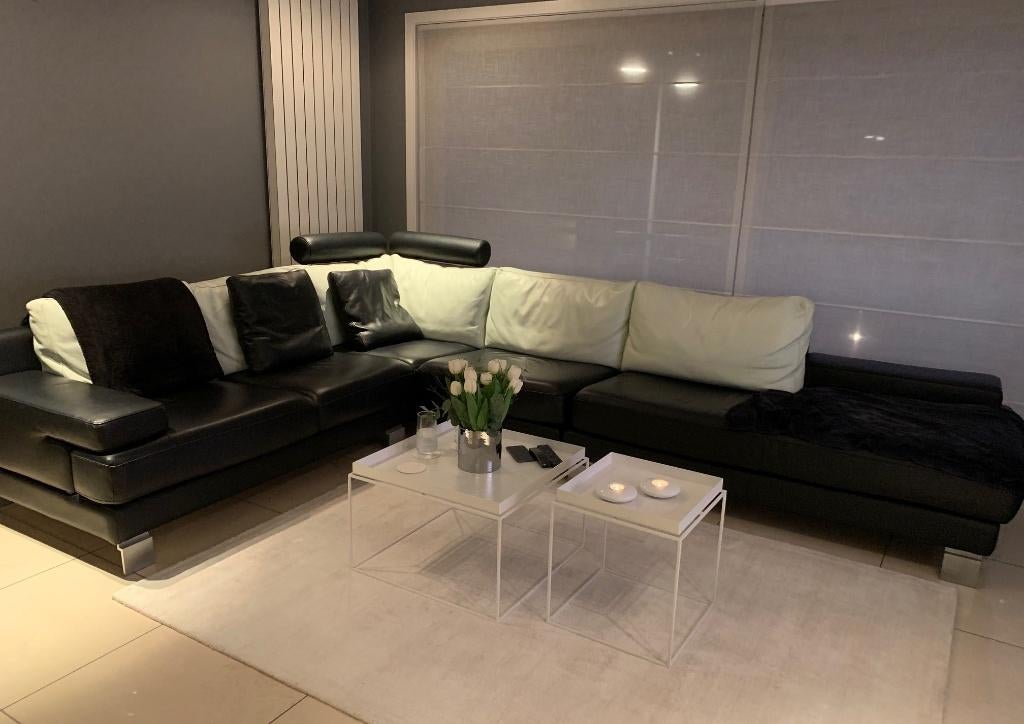Lederen salon Nicoletti, Ophalen, Gebruikt, Leer, Modern