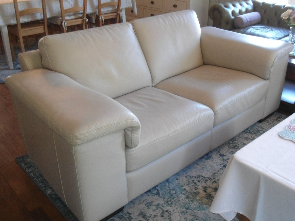 Natuzzi. Lederen tweezit., Ophalen, Tweepersoons, Leer, Zo goed als nieuw