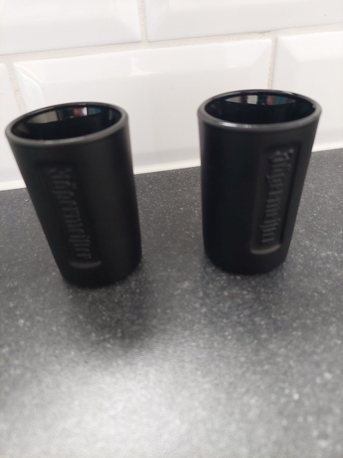 2 glaasjes Jägermeister, Verzamelen, Glas en Drinkglazen, Ophalen, Nieuw, Borrel- of Shotglas