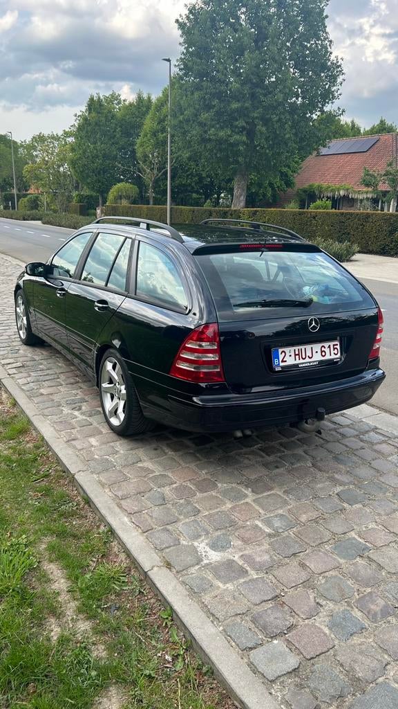 Mercedes C220 Sport Edition, Auto's, Achterwielaandrijving, Zwart, Blauw, Leder