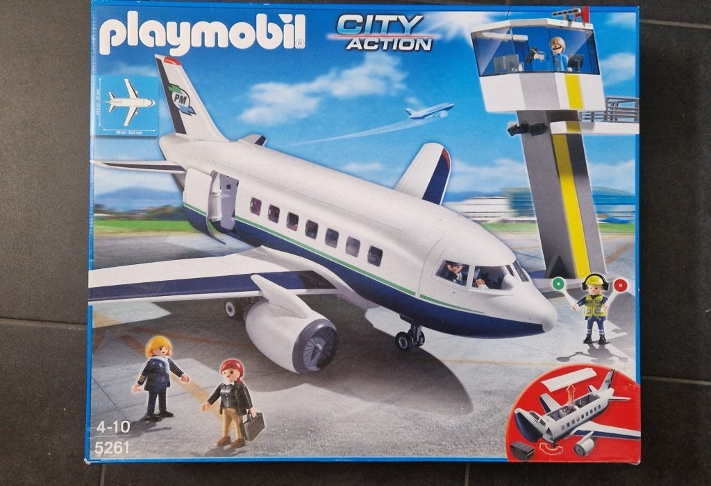 Playmobil 5261 vrachtvliegtuig + uitkijktoren, Ophalen, Complete set, Overige typen, Zo goed als nieuw