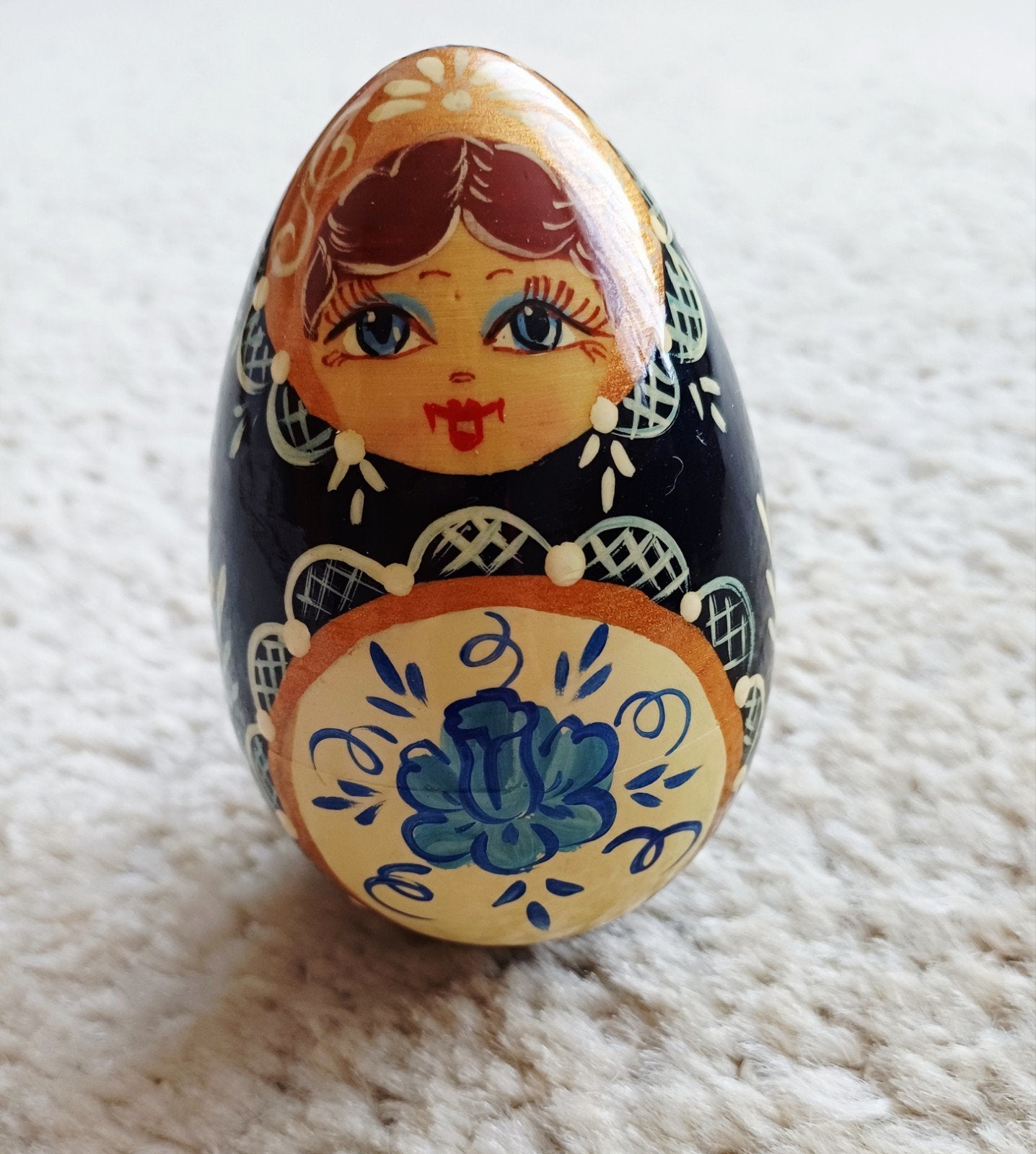 Vintage Handgeschilderde Russische Matroesjka Tuimelaar / Mu, Ophalen of Verzenden