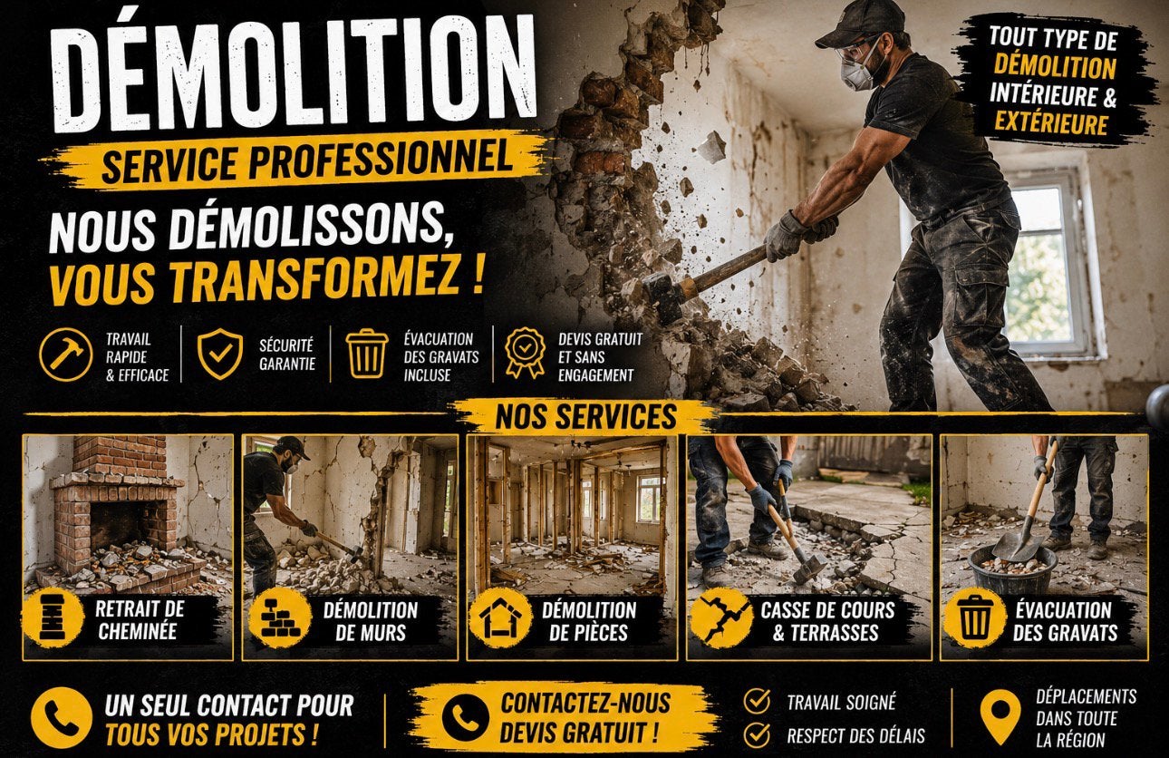 DÉMOLITION & RETRAIT DE CHEMINÉE – SERVICE PROFESSIONNEL, Offres d'emploi