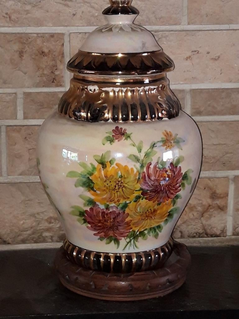 Vase vintage avec couvercle, céramique brillante, H. Bequet, Enlèvement