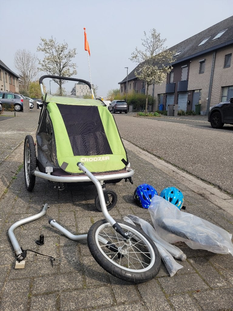 Croozer fietskar voor 2, Ophalen, Gebruikt, Opvouwbaar, Kinderkar