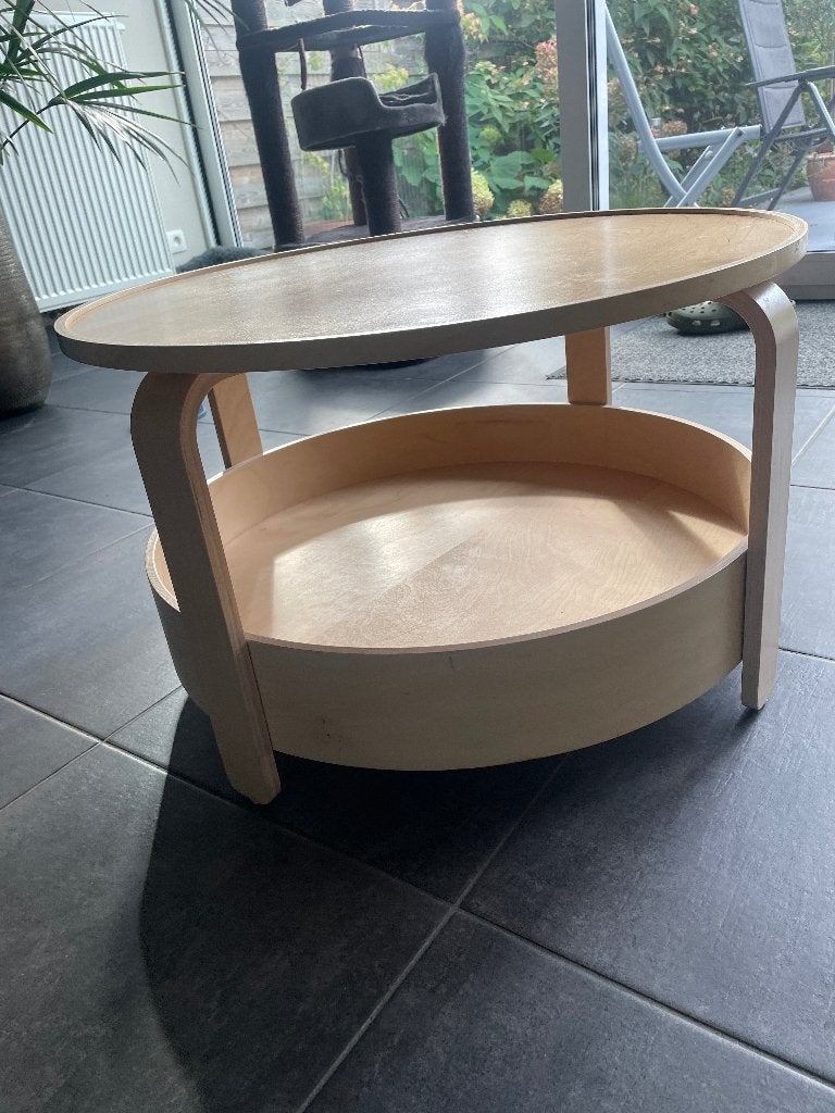 Salontafel, Huis en Inrichting, Ophalen, Zo goed als nieuw, Rond, Eikenhout