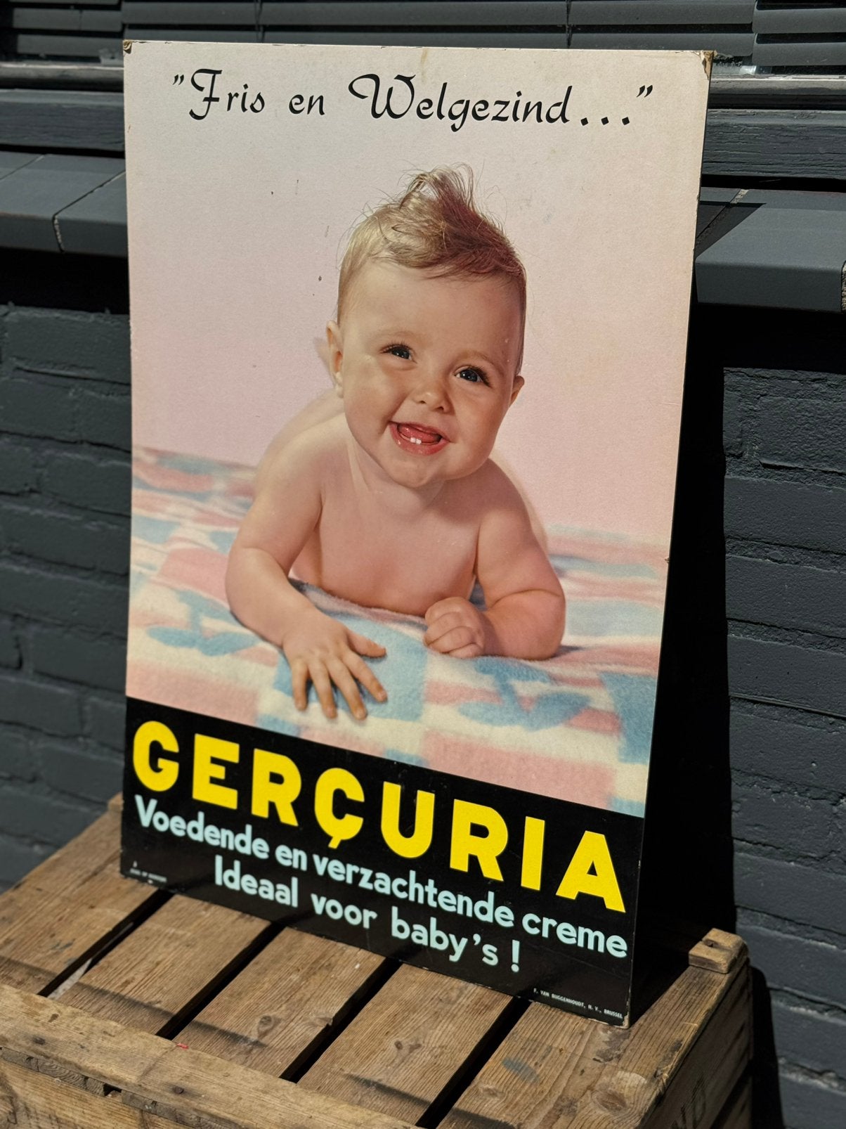 Panneau d'affichage vintage Gercuria Baby, Enlèvement, Utilisé, Panneau publicitaire