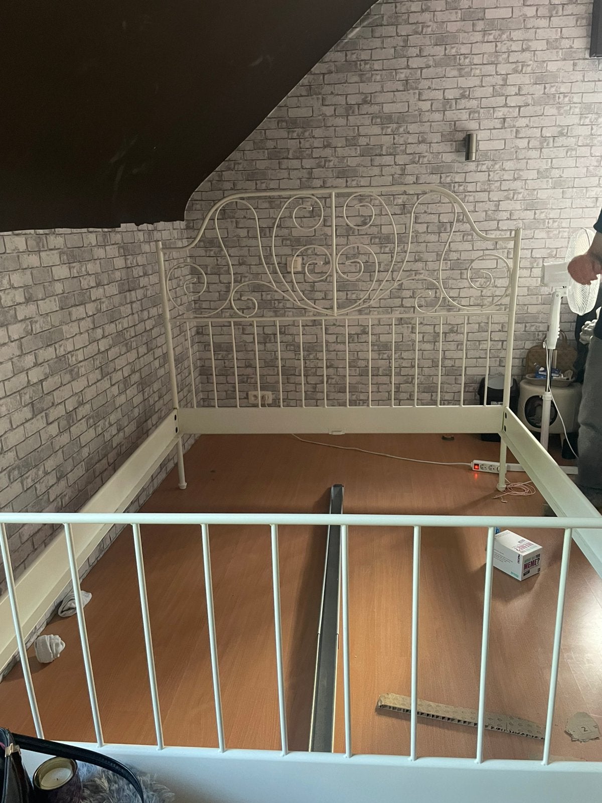 Tweepersoonsbed 160x200, Huis en Inrichting, Slaapkamer | Bedden, Ophalen, Zo goed als nieuw, Metaal