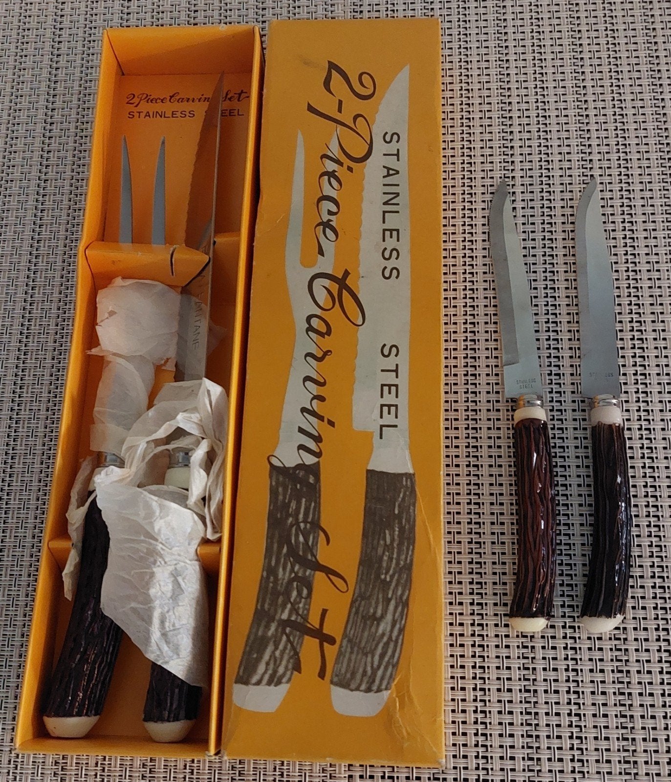 Vintage Elina Fantane 2-delige Snijset (Sheffield Roestvrij, Antiek en Kunst, Ophalen of Verzenden