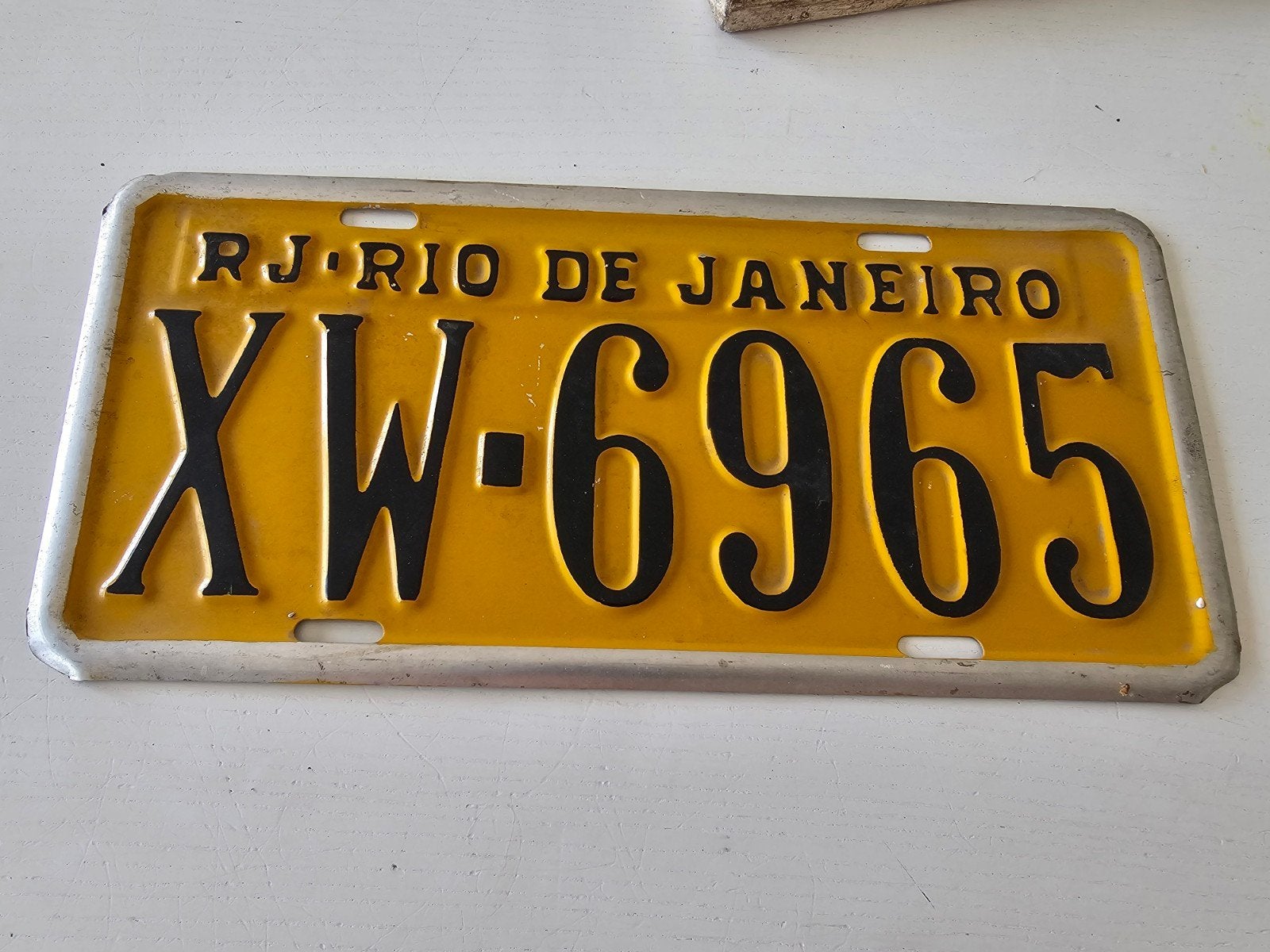vintage Rio de Janeiro kentekenplaat uit Brazilië., Verzamelen, Overige Verzamelen, Ophalen of Verzenden