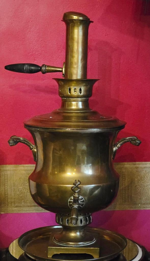 Antieke samovar 1890-1900, Rusland, Tula, Lyalin broers, Antiek en Kunst, Antiek | Brons en Koper, Koper, Ophalen of Verzenden