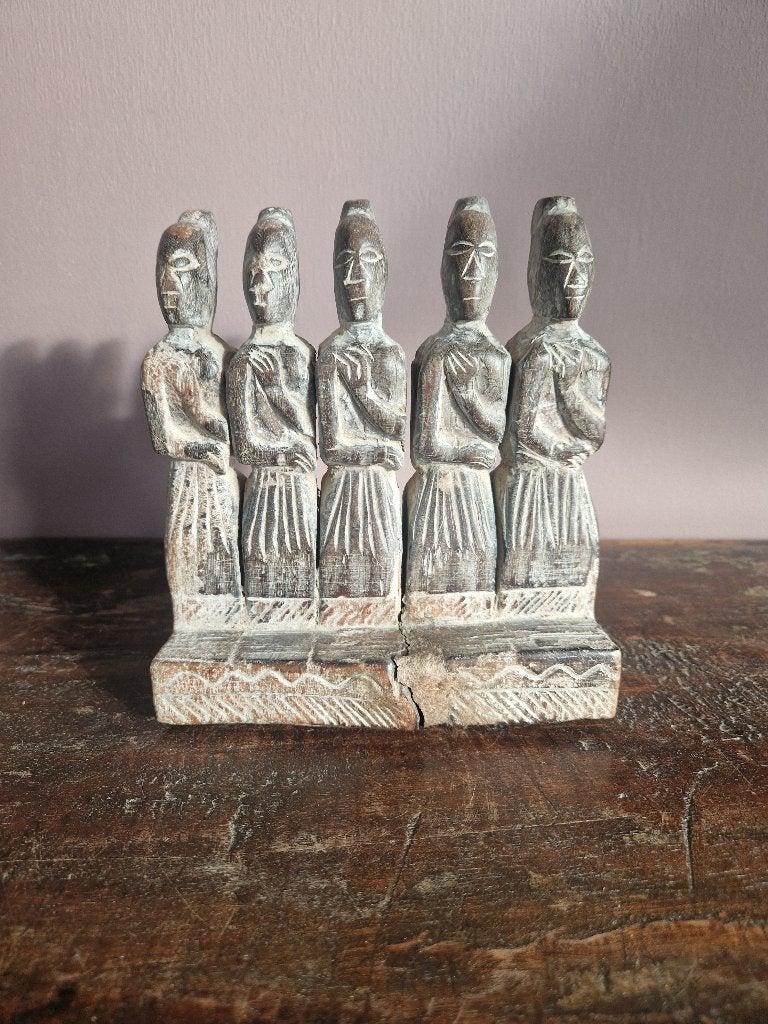 Oud Afrikaans Dogon-beeldhouwwerk - Mali., Antiquités & Art, Afrique, Gris, Bois, 17 cm