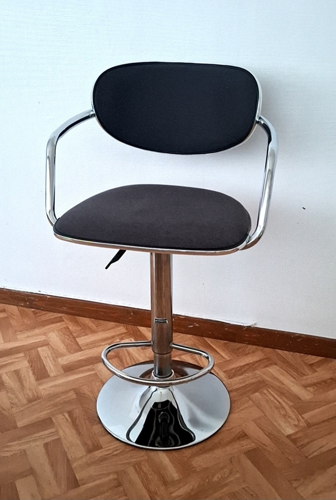 Tabouret de bar réglable gris foncé, Métal