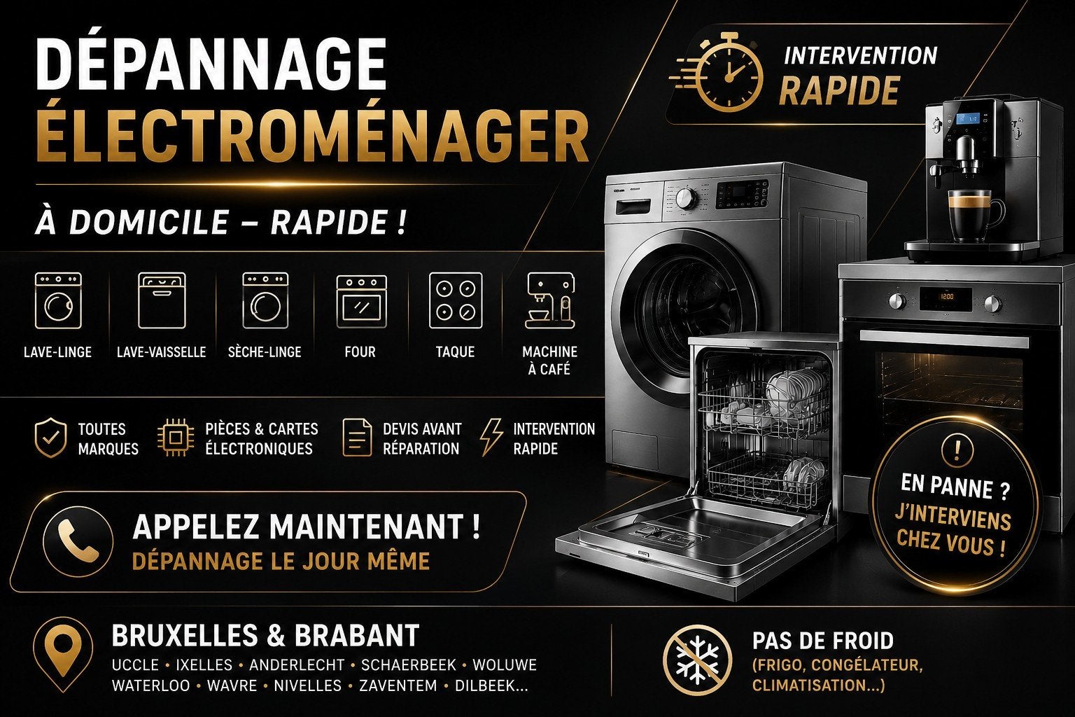 Dépannage électroménager, Reparation à domicile 7j7, Electroménager, Lave-linge, Enlèvement