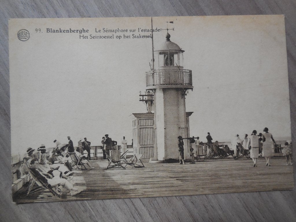 postkaart Blankenberge vuurtoren, Verzenden, 1920 tot 1940, Ongelopen, West-Vlaanderen