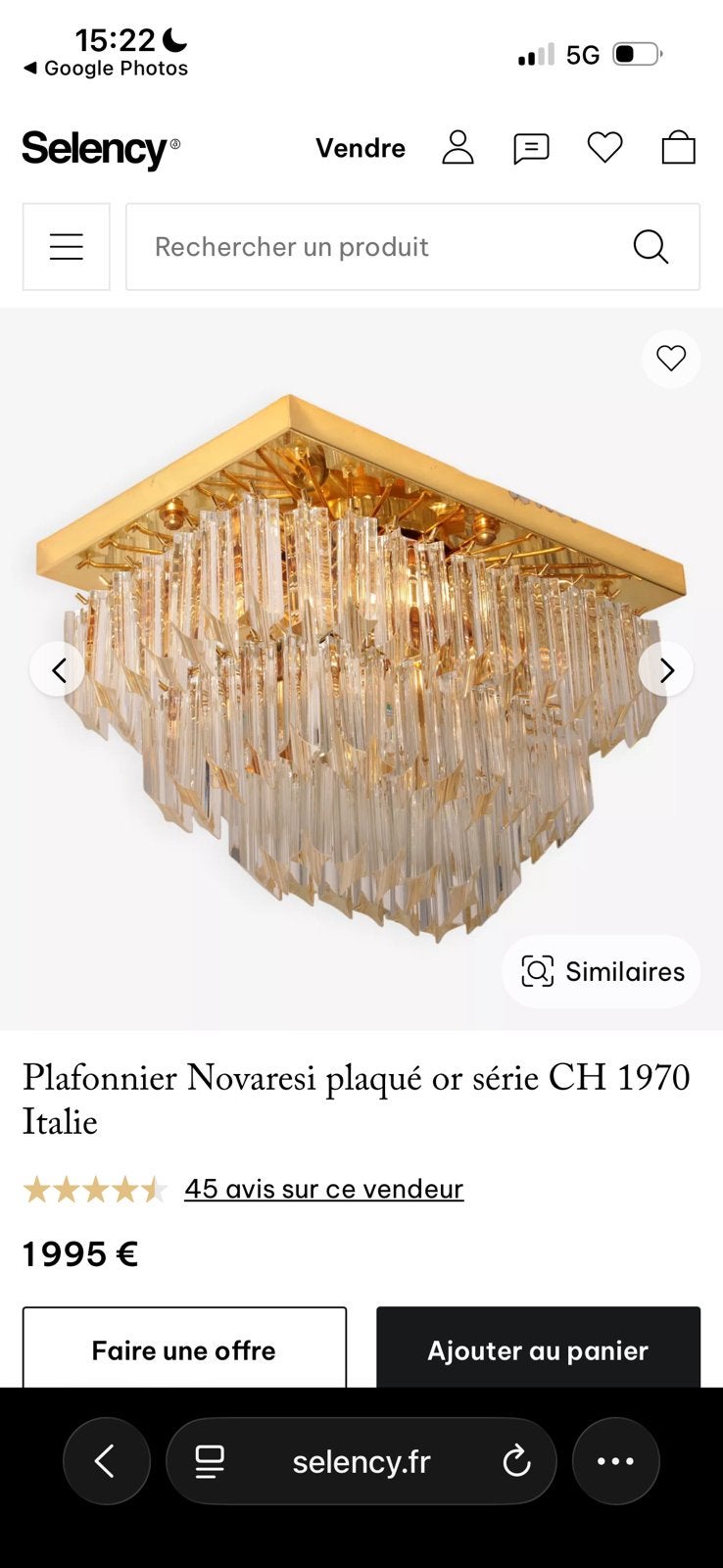 Plafonier, Enlèvement, Comme neuf