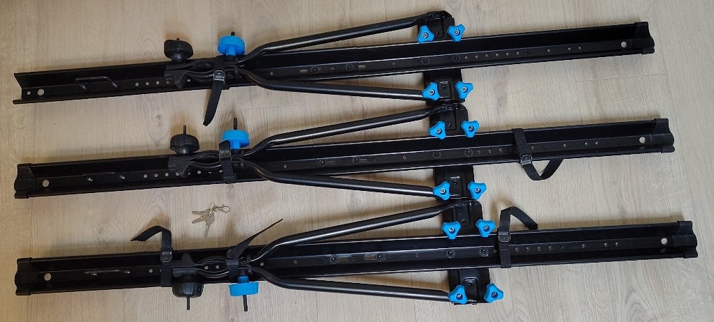 Lot de 3 porte-vélo Norauto pour galerie de toit, Autos : Divers, Porte-vélos, Enlèvement, 3 vélos ou plus, Utilisé, Galerie de toit