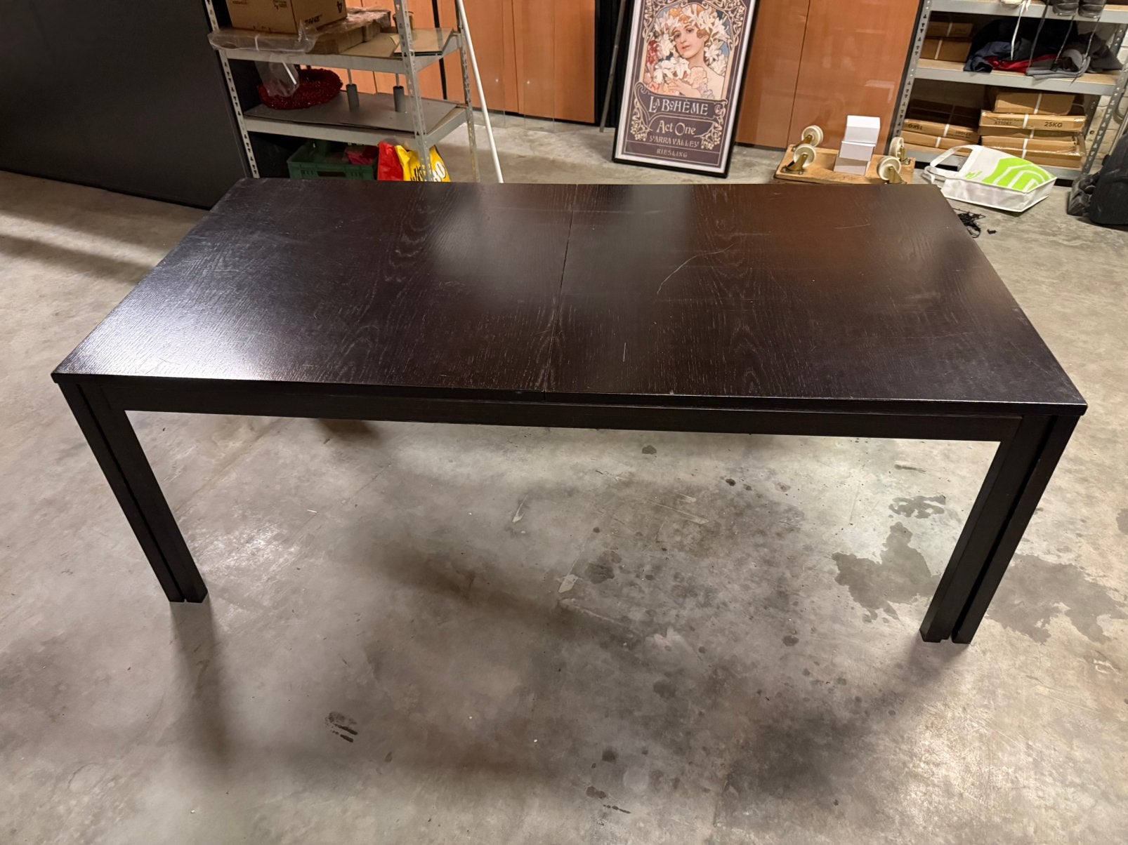 Verstelbare eettafel, Huis en Inrichting, Tafels | Eettafels, Ophalen, Gebruikt, 100 tot 150 cm, 200 cm of meer