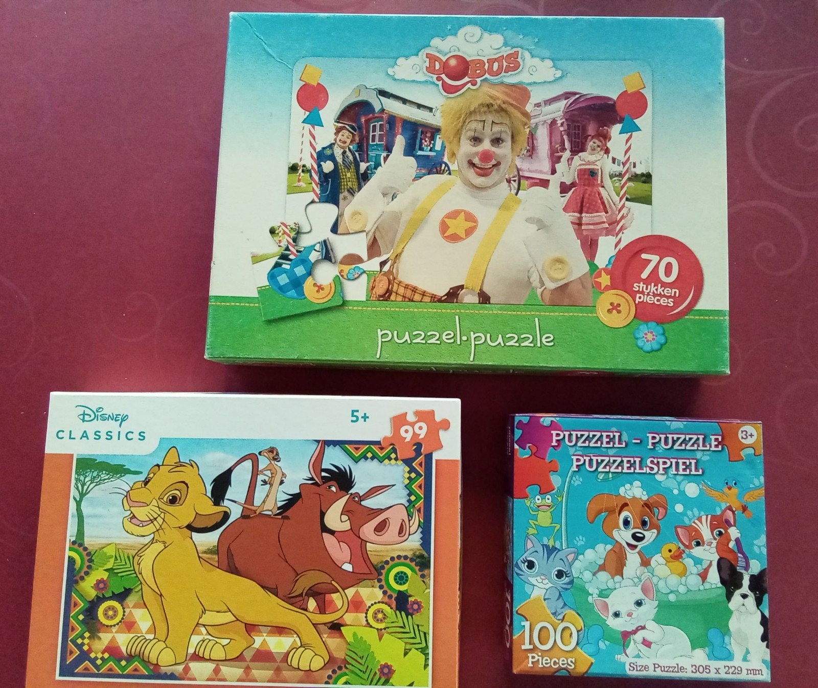 Puzzels 3 stuks voor 5 euro, Kinderen en Baby's, Ophalen of Verzenden, Meer dan 50 stukjes, Zo goed als nieuw