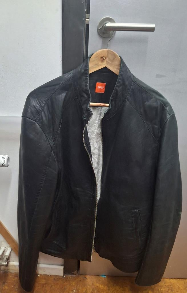 Veste en cuir hugo boss -300€, Enlèvement, Neuf, Noir, Hugo Boss