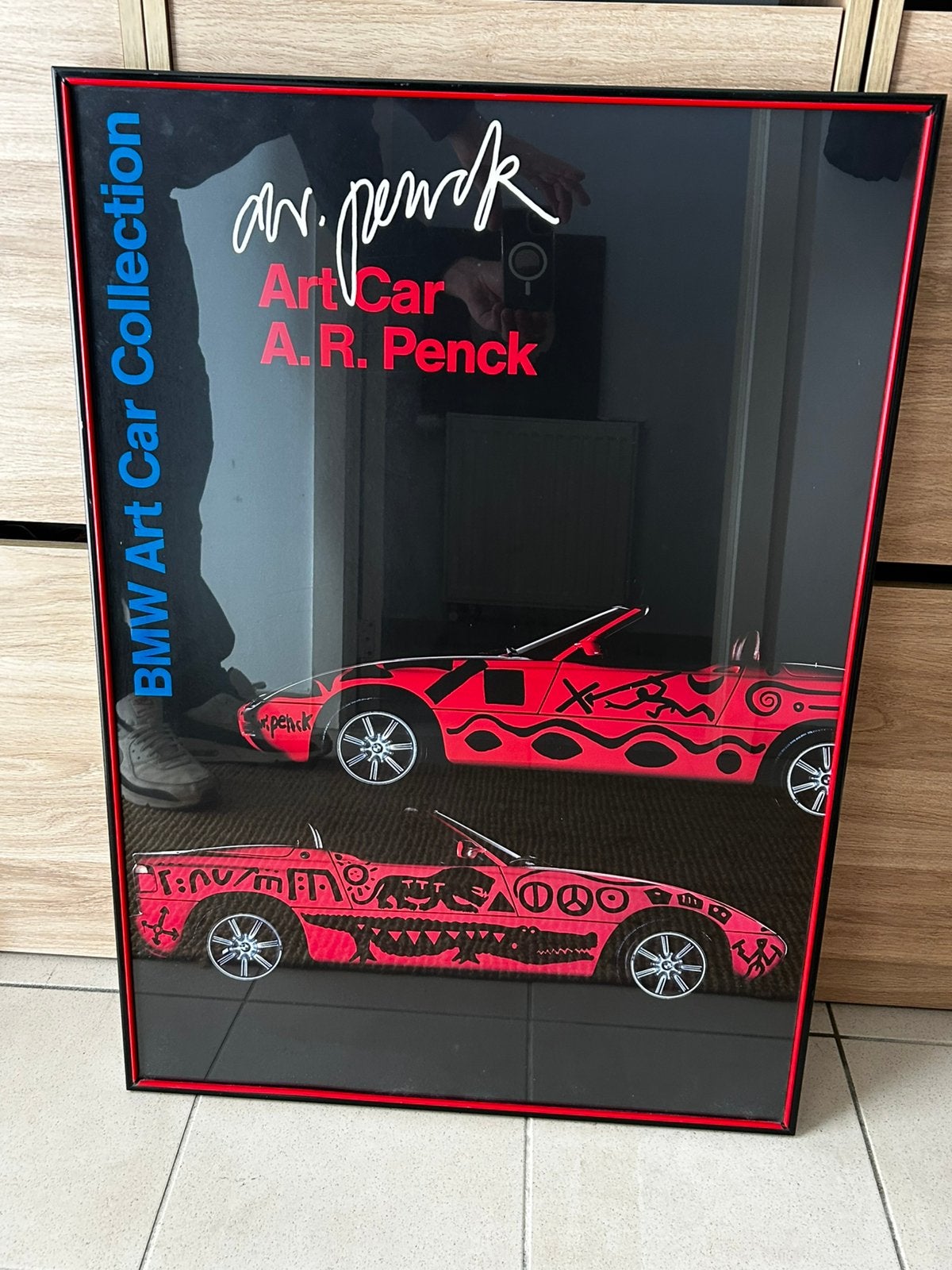 Affiche Bmw Art Car, Verzamelen, Ophalen, Met lijst, Reclame, Rechthoekig Staand