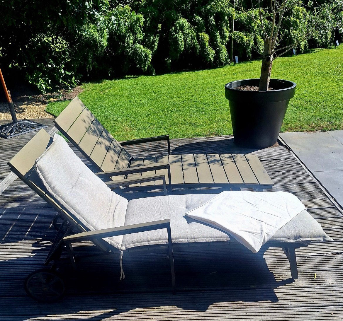 Ligzetels, Tuin en Terras, Ligbedden, Ophalen, Gebruikt, Metaal, Verstelbaar