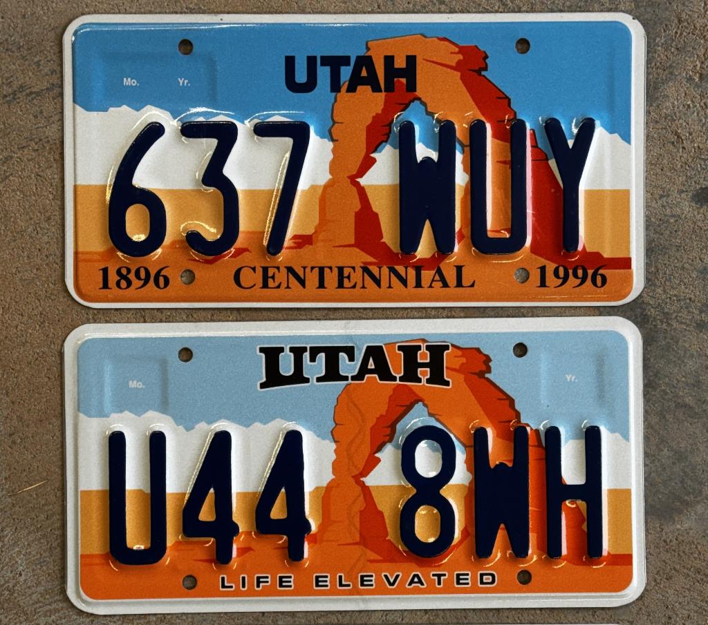 plaque d'immatriculation USA UTAH X 2 LOT ou au CHOIX, Enlèvement ou Envoi, Comme neuf, Voitures