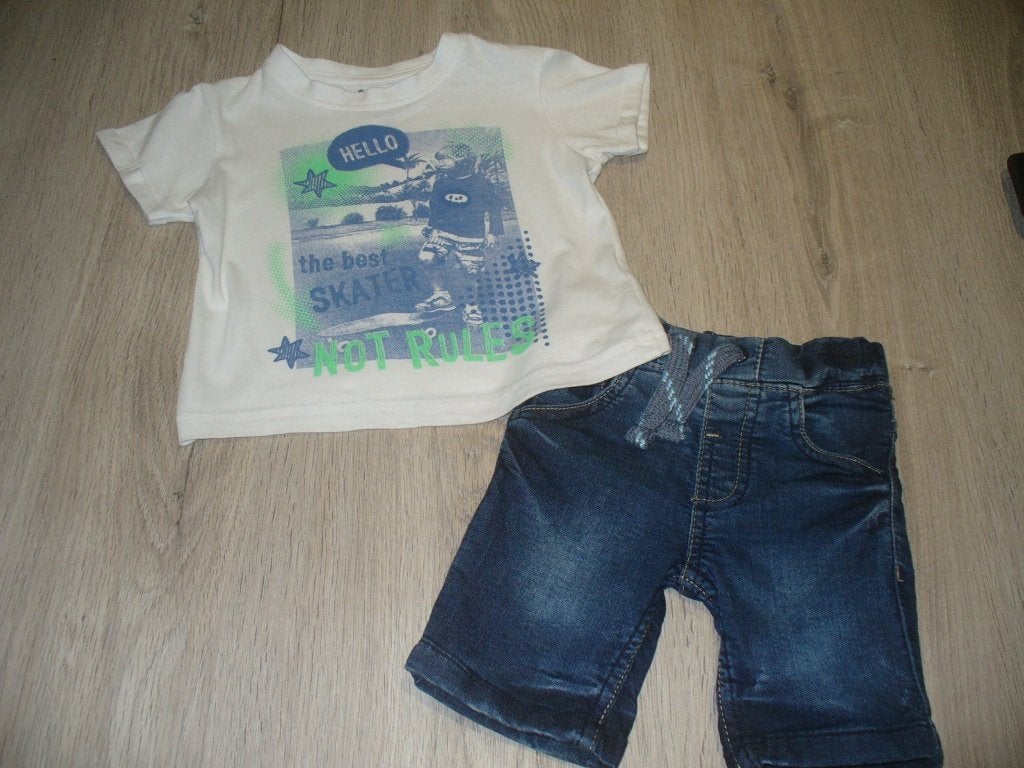 Setje Shortje + t-shirt Losan maat 3-6 maand, Kinderen en Baby's, Babykleding | Maat 68, Losan, Ophalen of Verzenden, Zo goed als nieuw