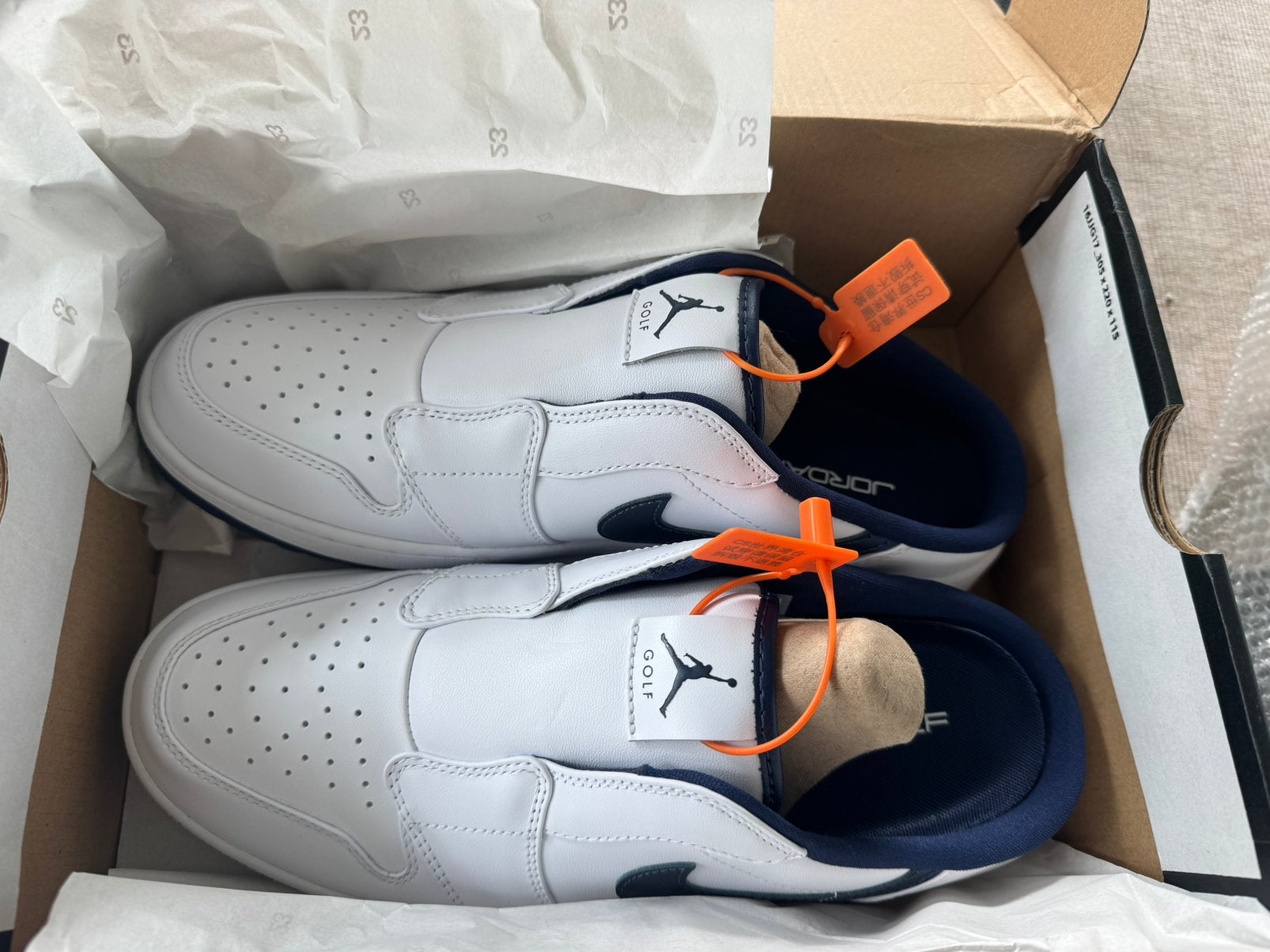 Jordan 1 Mule Golf White Midnight Navy, Neuf, Enlèvement, Chaussures de sport, Blanc