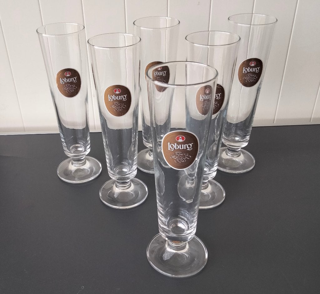 Prachtige LOBURG bierglazen set van 6, Ophalen, Zo goed als nieuw, Bierglas
