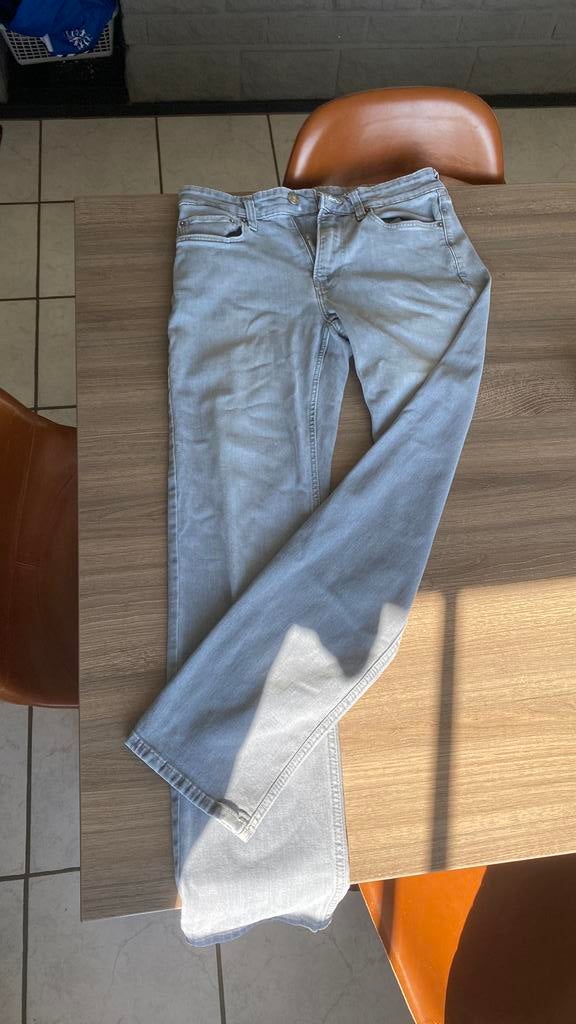 Herenjeansbroek slim, Ophalen, Gedragen, Grijs, W32 (confectie 46) of kleiner