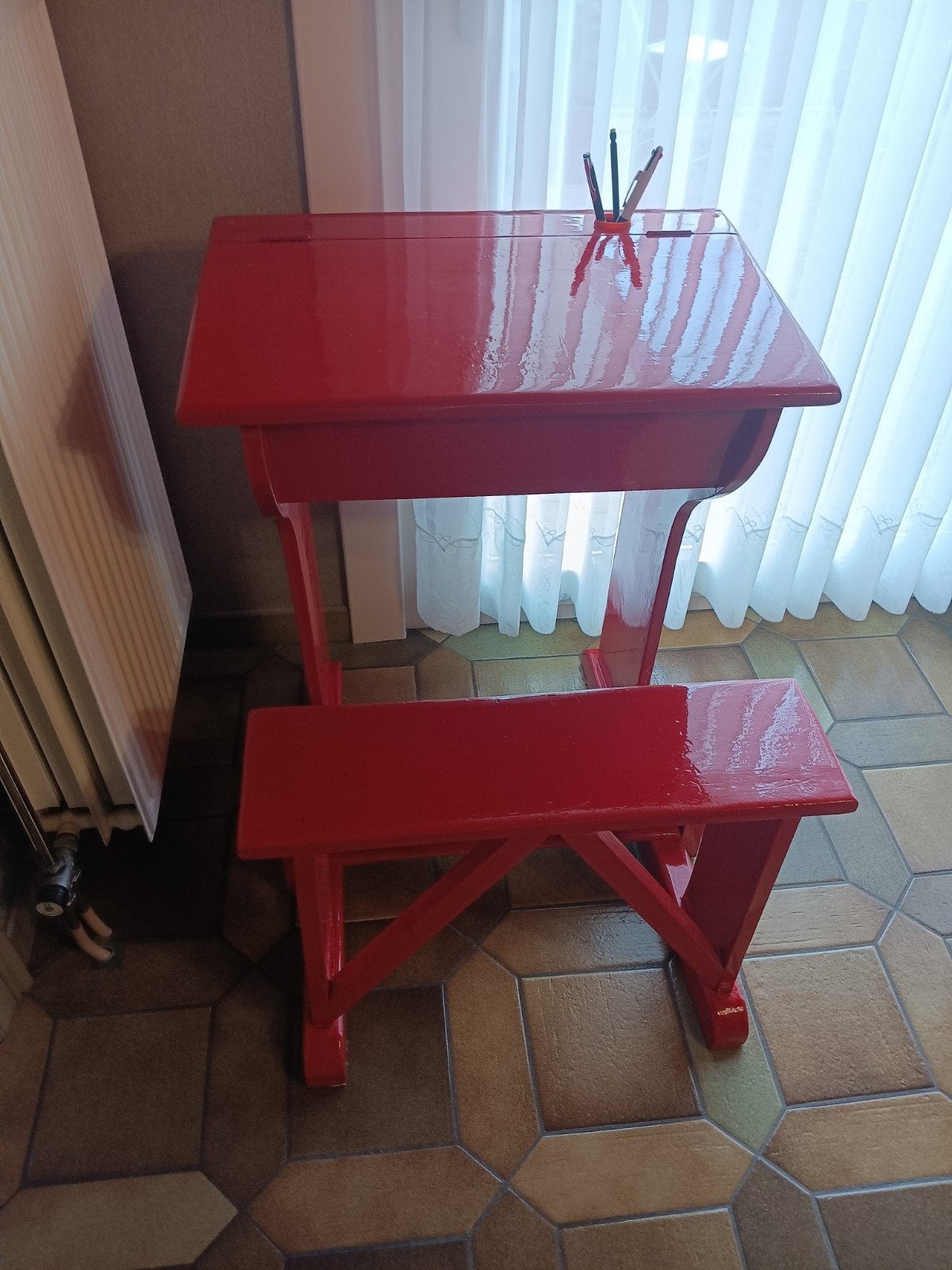 Oud retro lessenaar, Maison & Meubles, Tables | Dessertes, Enlèvement