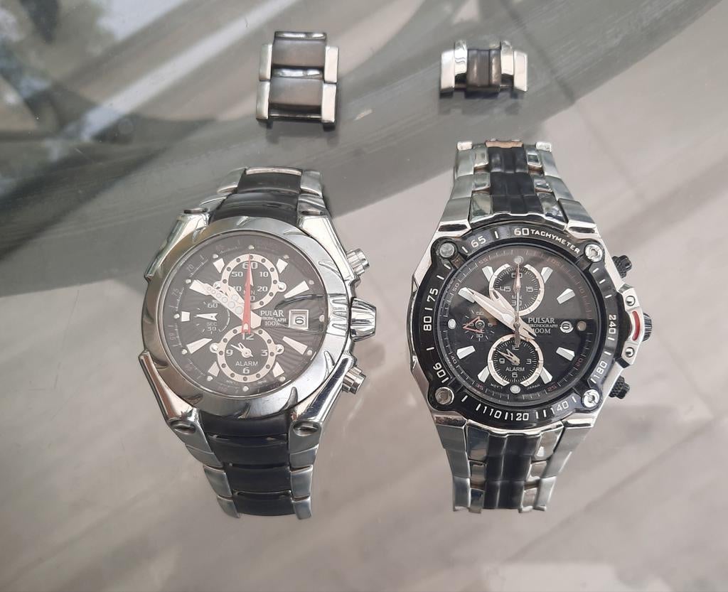 2 grandes montres pulsar type ym62 encore en très bon état., Montre-bracelet, Acier, Enlèvement, Utilisé