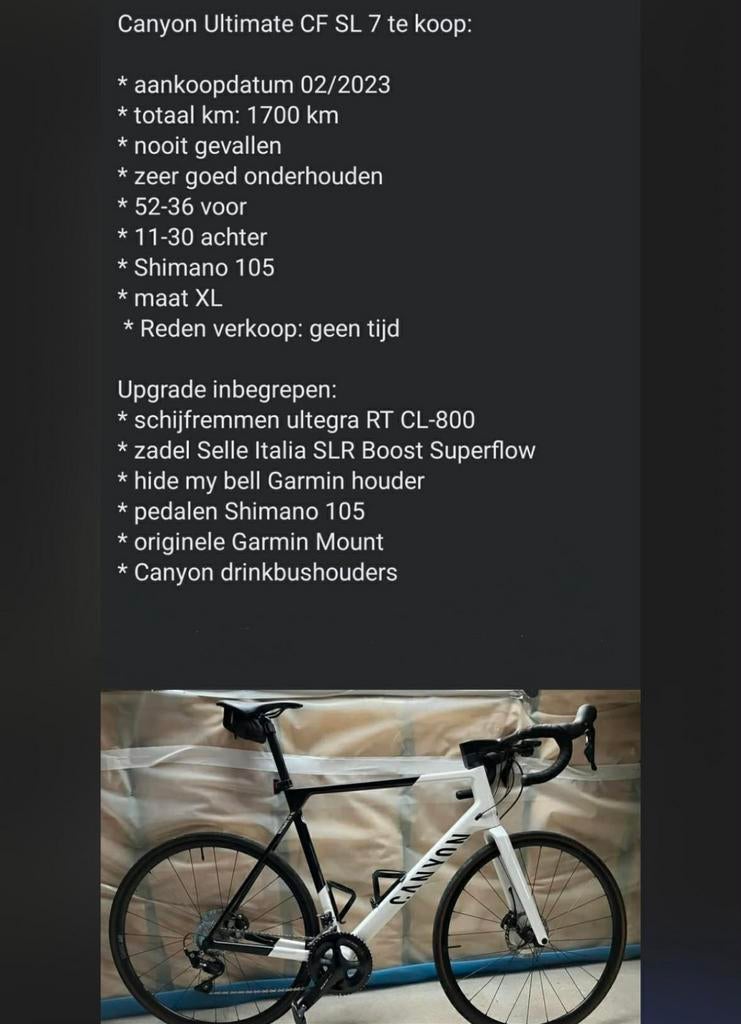 Canyon ultimate cf sl 7 perfecte staat . Maar xl ., Enlèvement