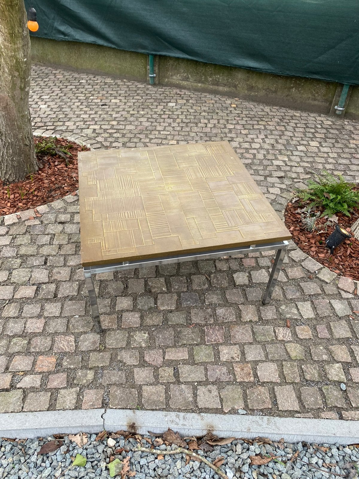 Chroom salontafel vintage. Kan wat opfrissing gebruiken, Ophalen, Gebruikt
