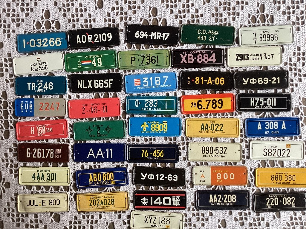 40 ijzeren plaatjes auto platen van koffie Rombouts prenten, Enlèvement ou Envoi, Utilisé
