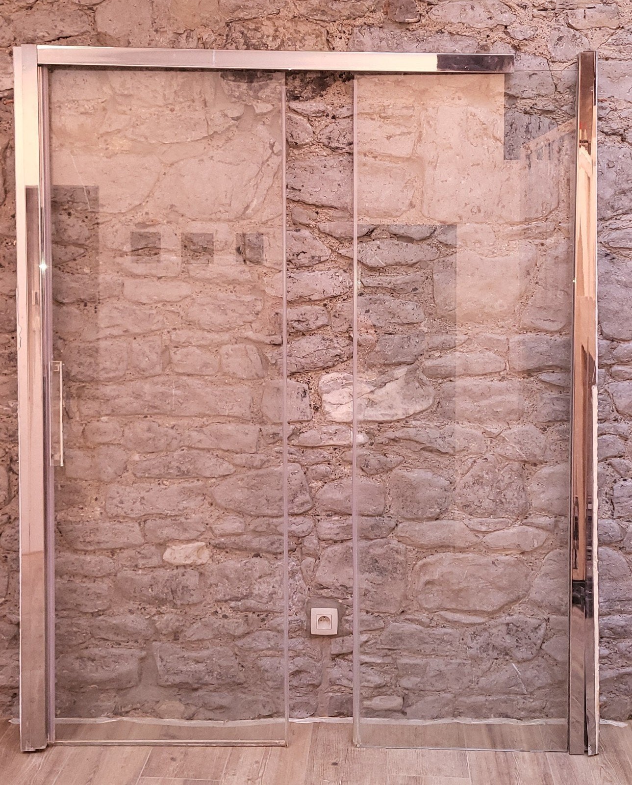porte douche 140cm, Ophalen, Inox, Douche