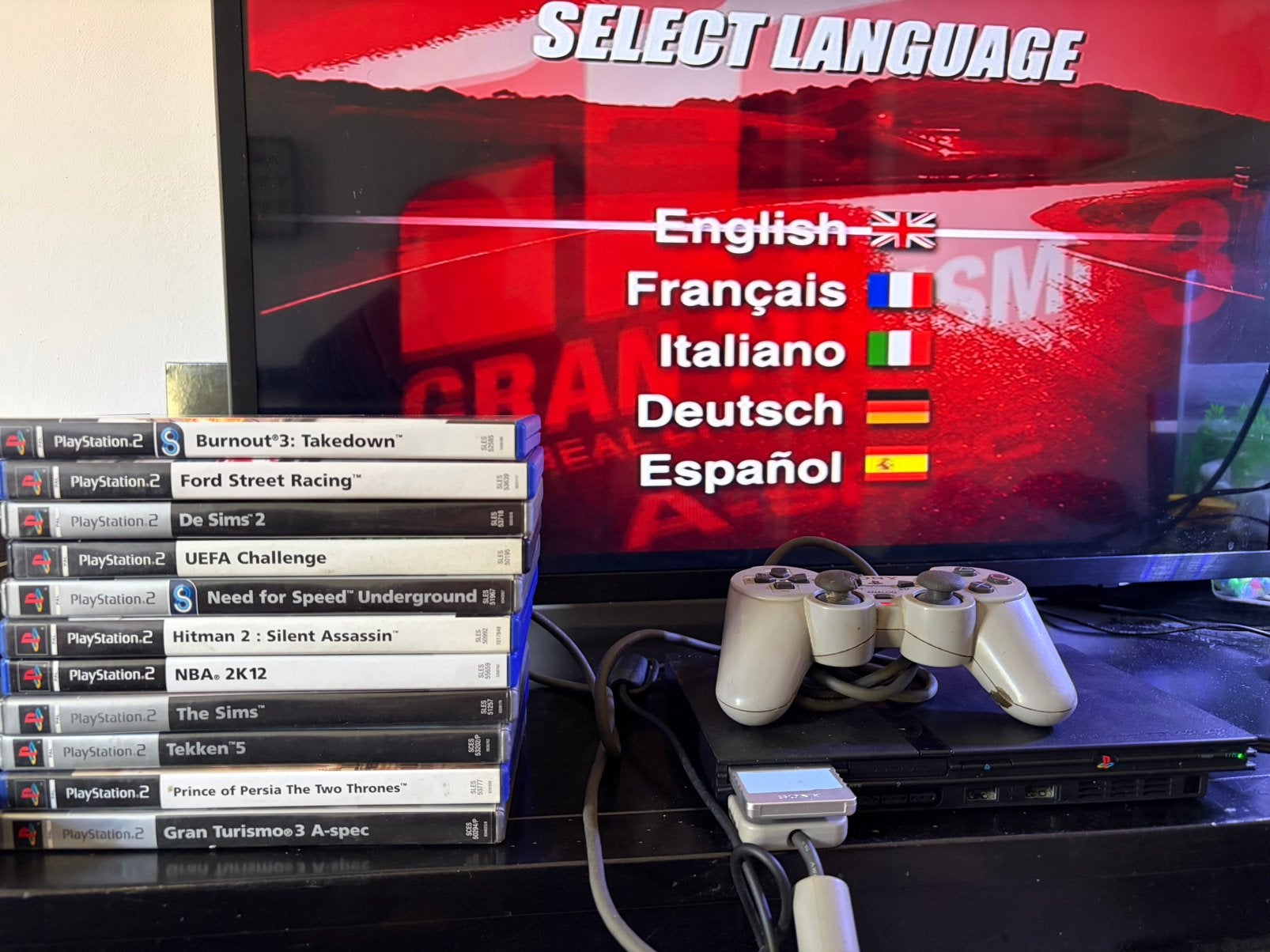 Ps2 slim avec 11 jeux carte memoire, Enlèvement, Comme neuf, Slim